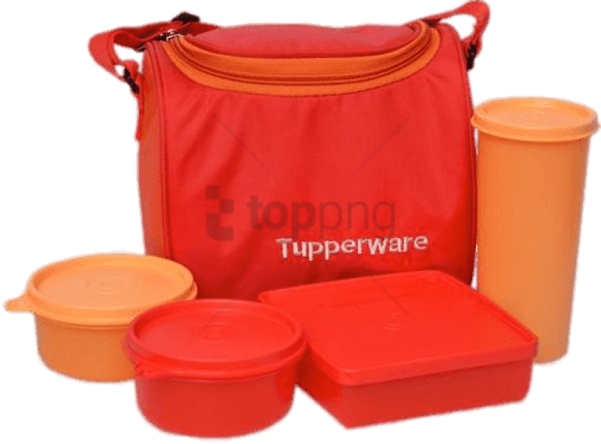 Red Tupperware Lunch Set