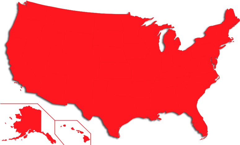 Red U S A Map Outline