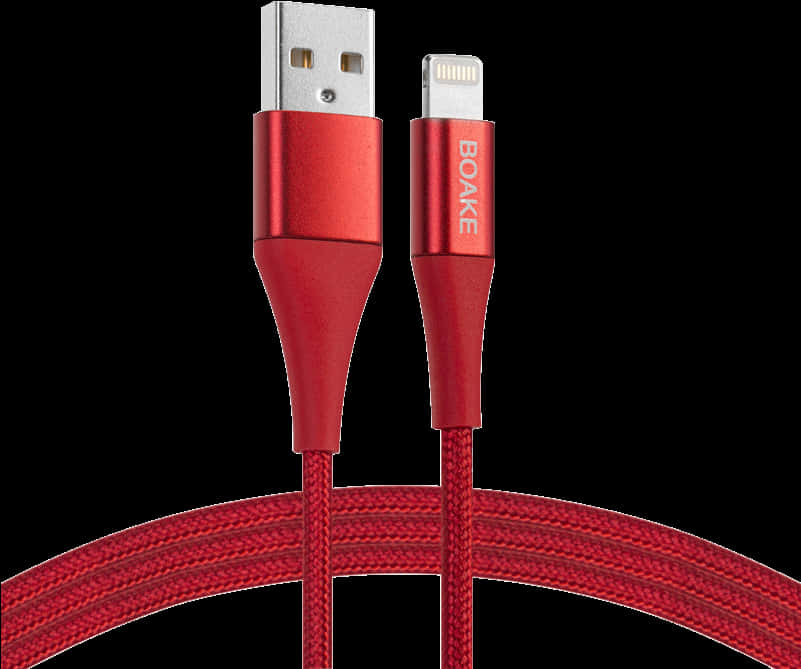 Red U S B Lightning Cable