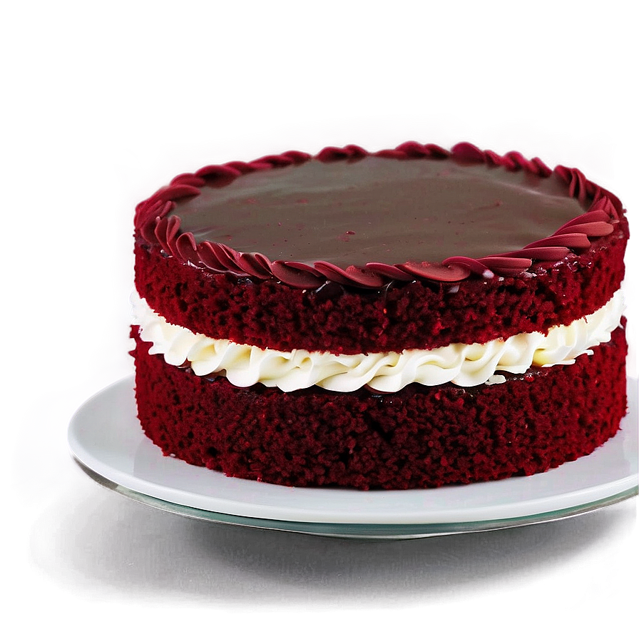 Red Velvet Cake With Ganache Filling Png Nvg95