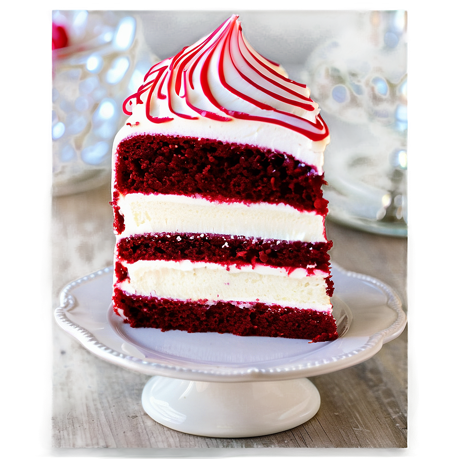 Red Velvet Cake With Meringue Icing Png Pql99