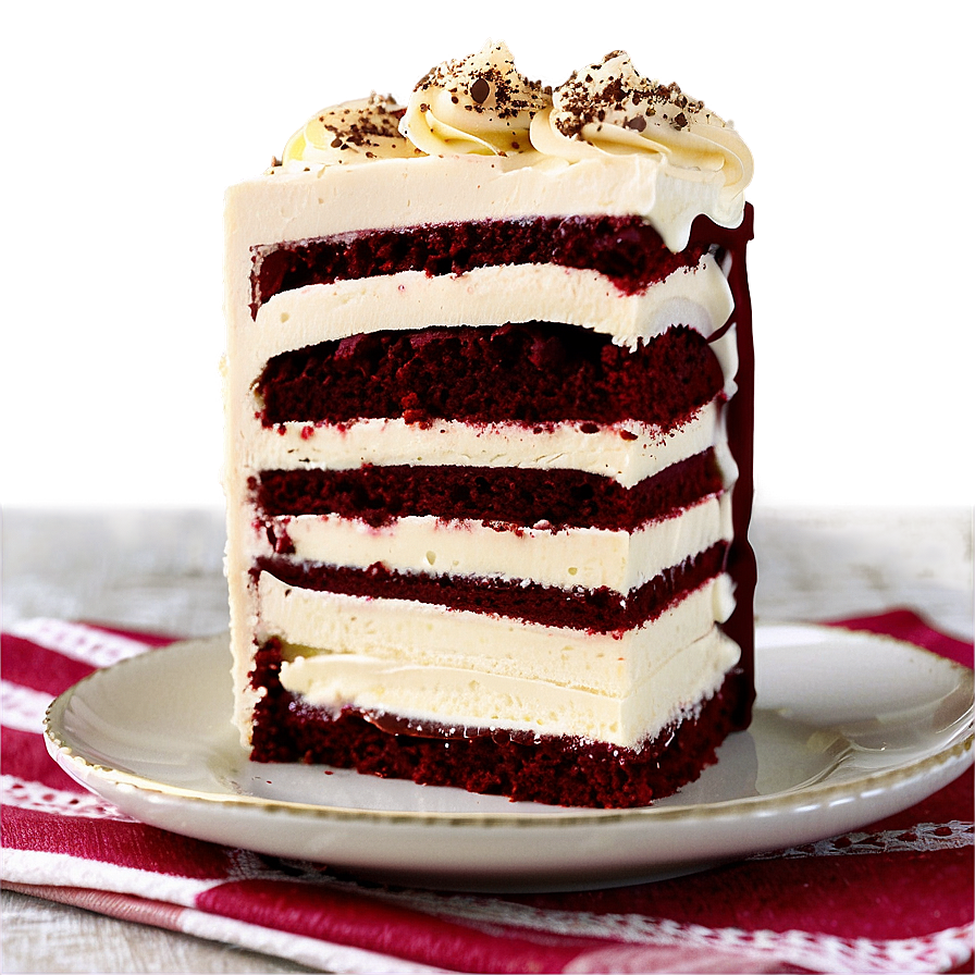 Red Velvet Cake With Nutella Frosting Png Guj54