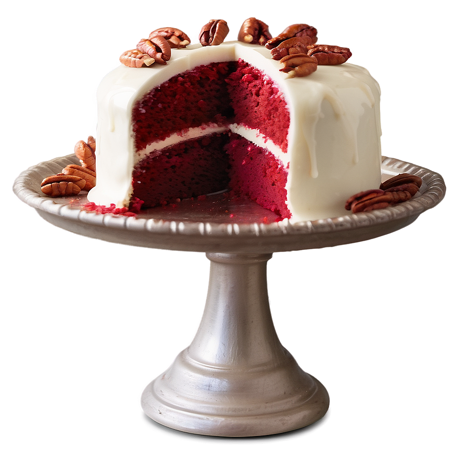 Red Velvet Cake With Pecan Glaze Png 71