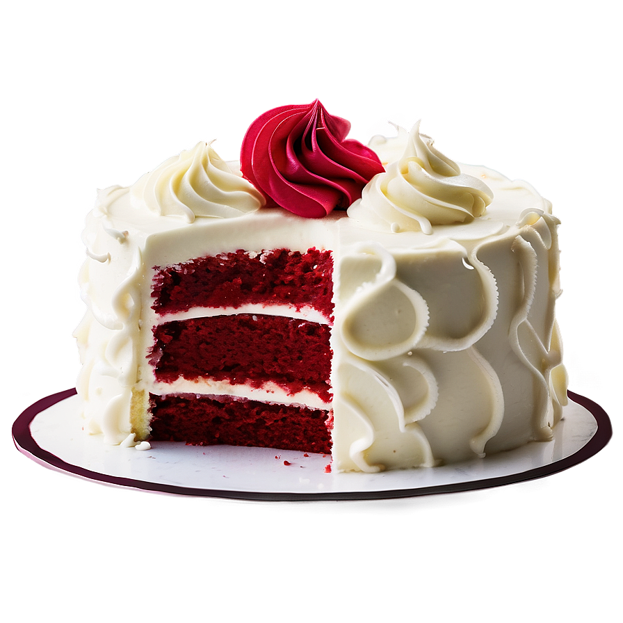 Red Velvet Cake With White Chocolate Frosting Png Brp55