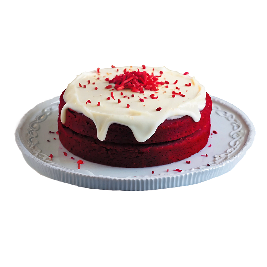 Red Velvet Cake With White Chocolate Frosting Png Vcu55