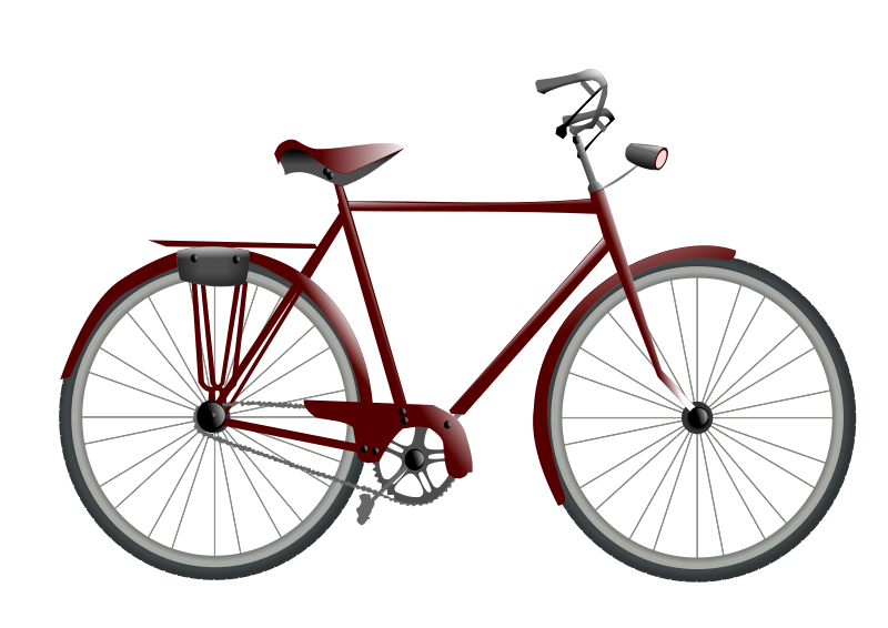 Red Vintage Bicycle Black Background