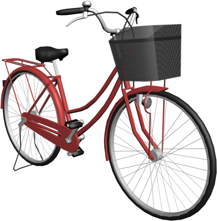 Red Vintage Bicycle With Basket