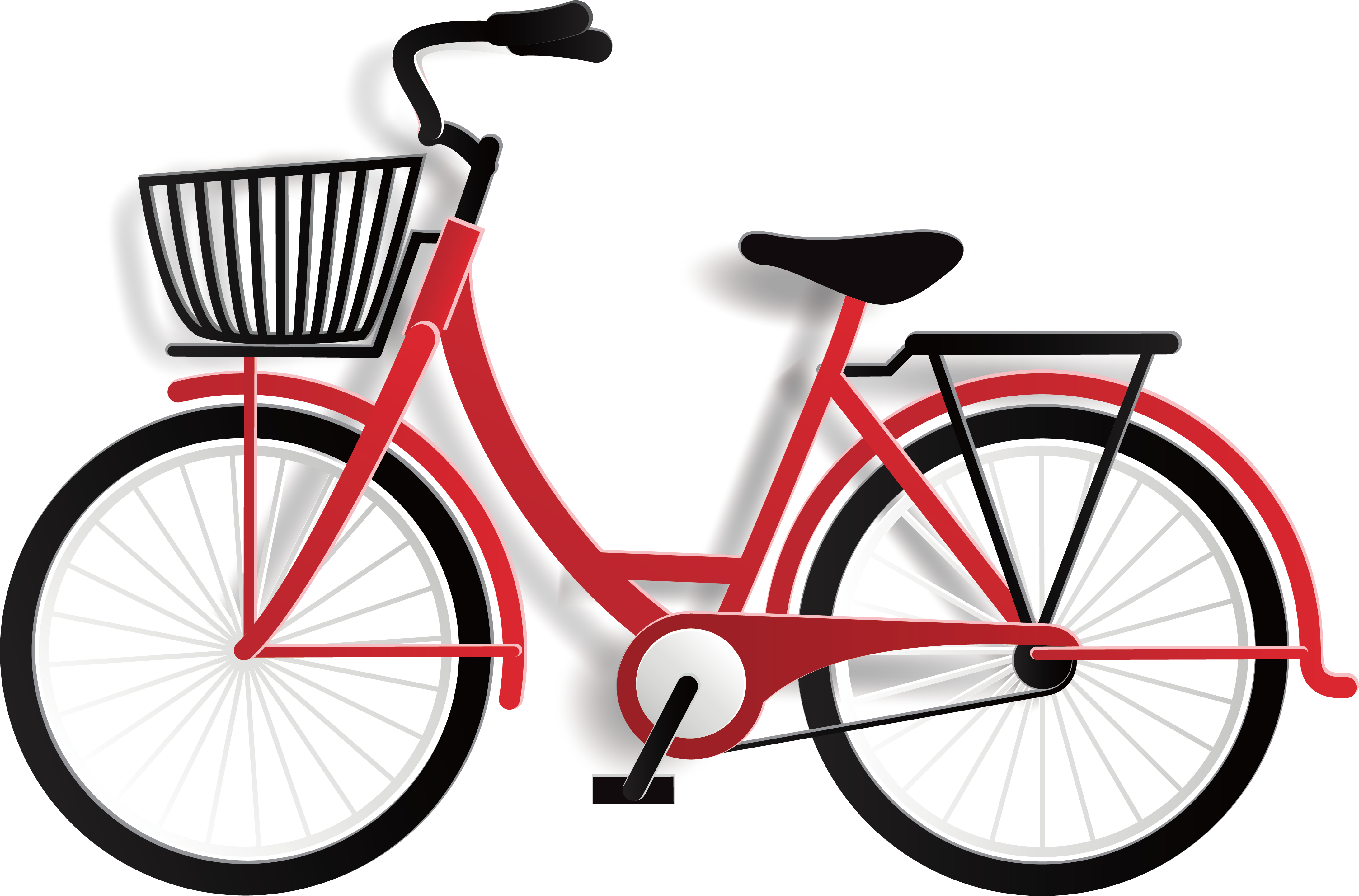 Red Vintage Bicyclewith Basket