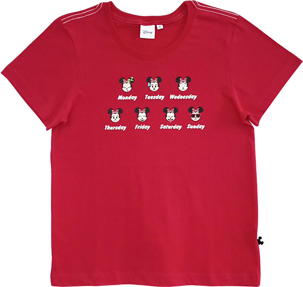 Red Weekday Character T Shirt