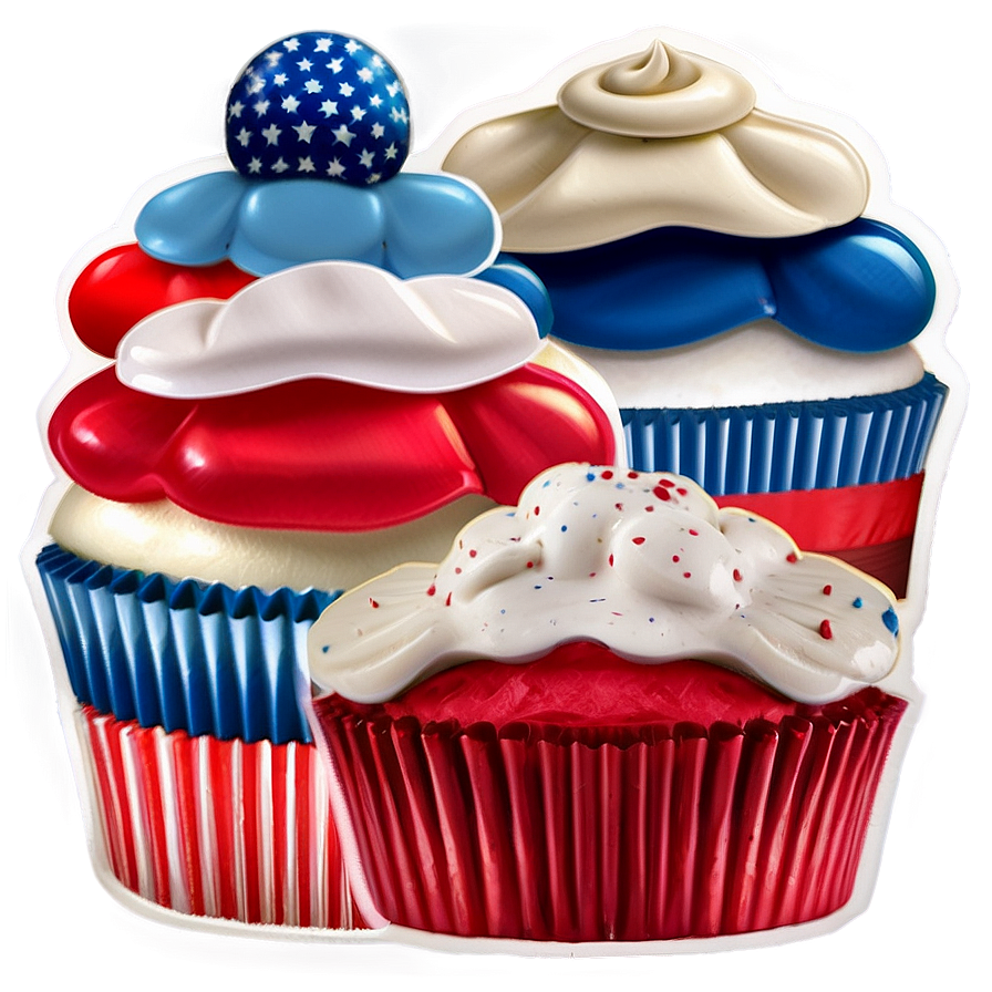 Red, White, And Blue Cupcakes Png 05212024