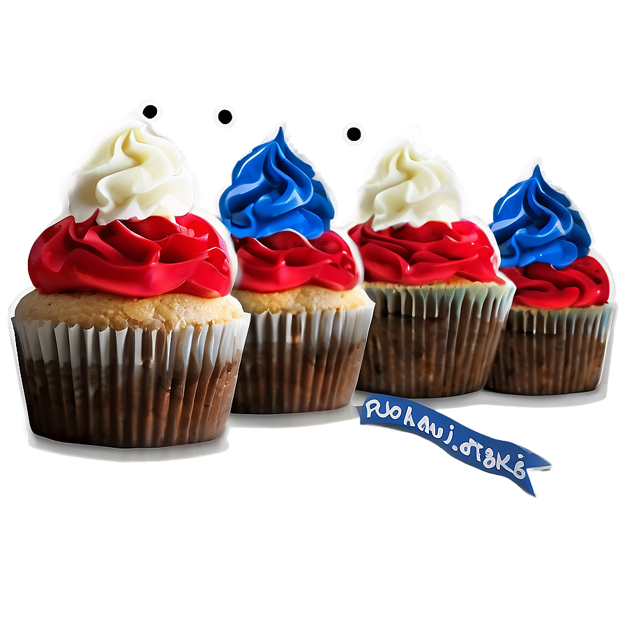 Red, White, And Blue Cupcakes Png Fry