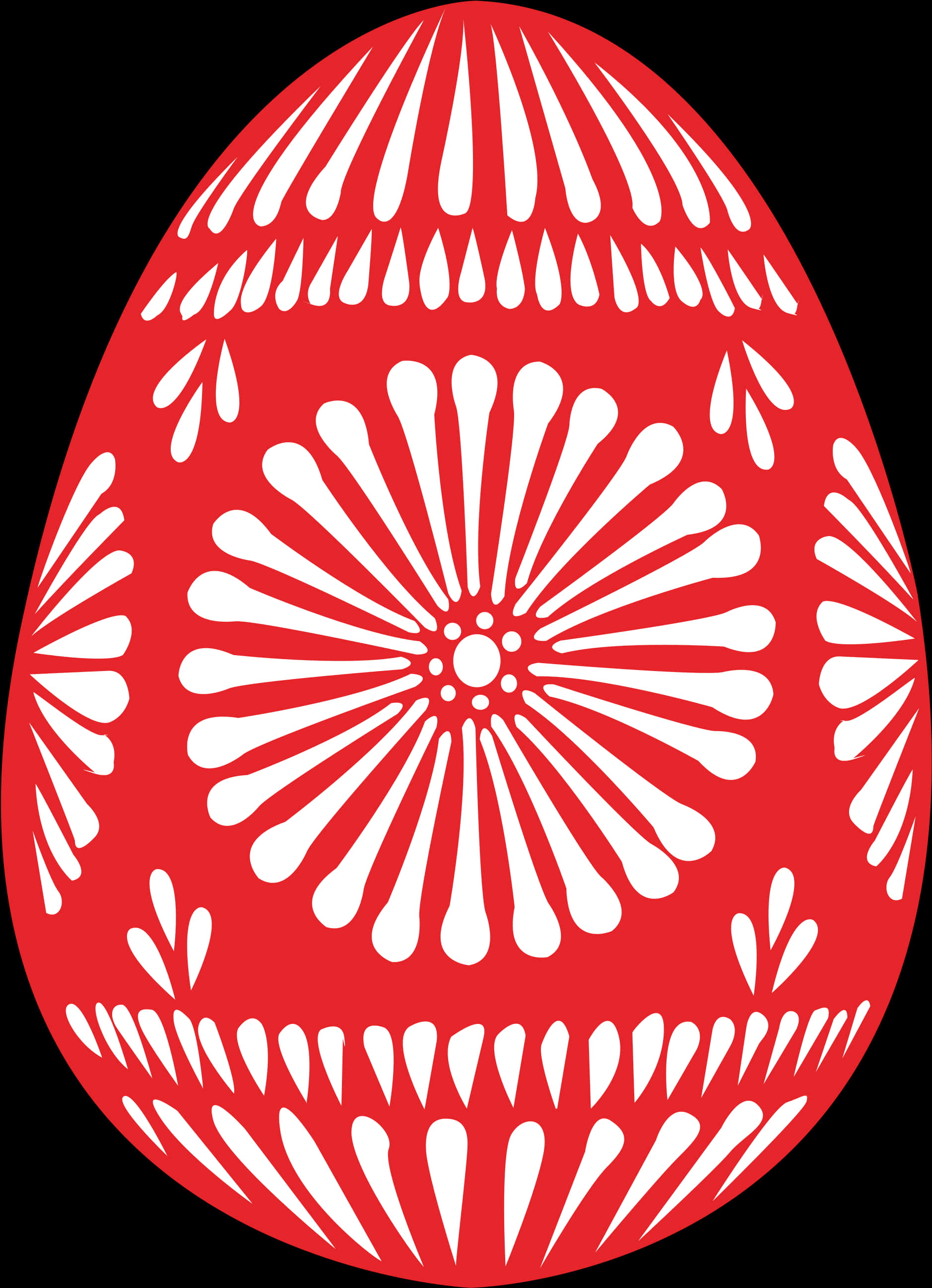 Red White Patterned Easter Egg