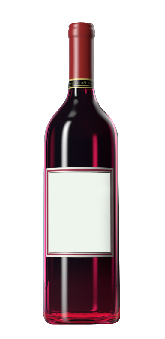 Red Wine Bottle Blank Label