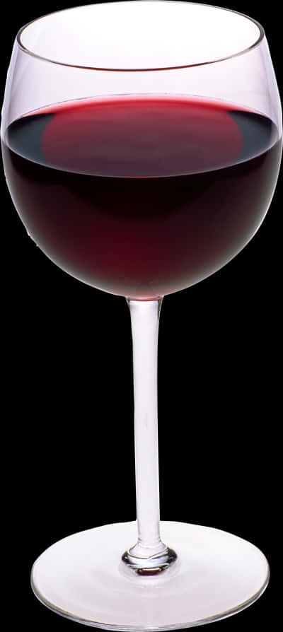 Red Wine Glass Isolatedon Black