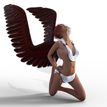 Red Winged Angel Art