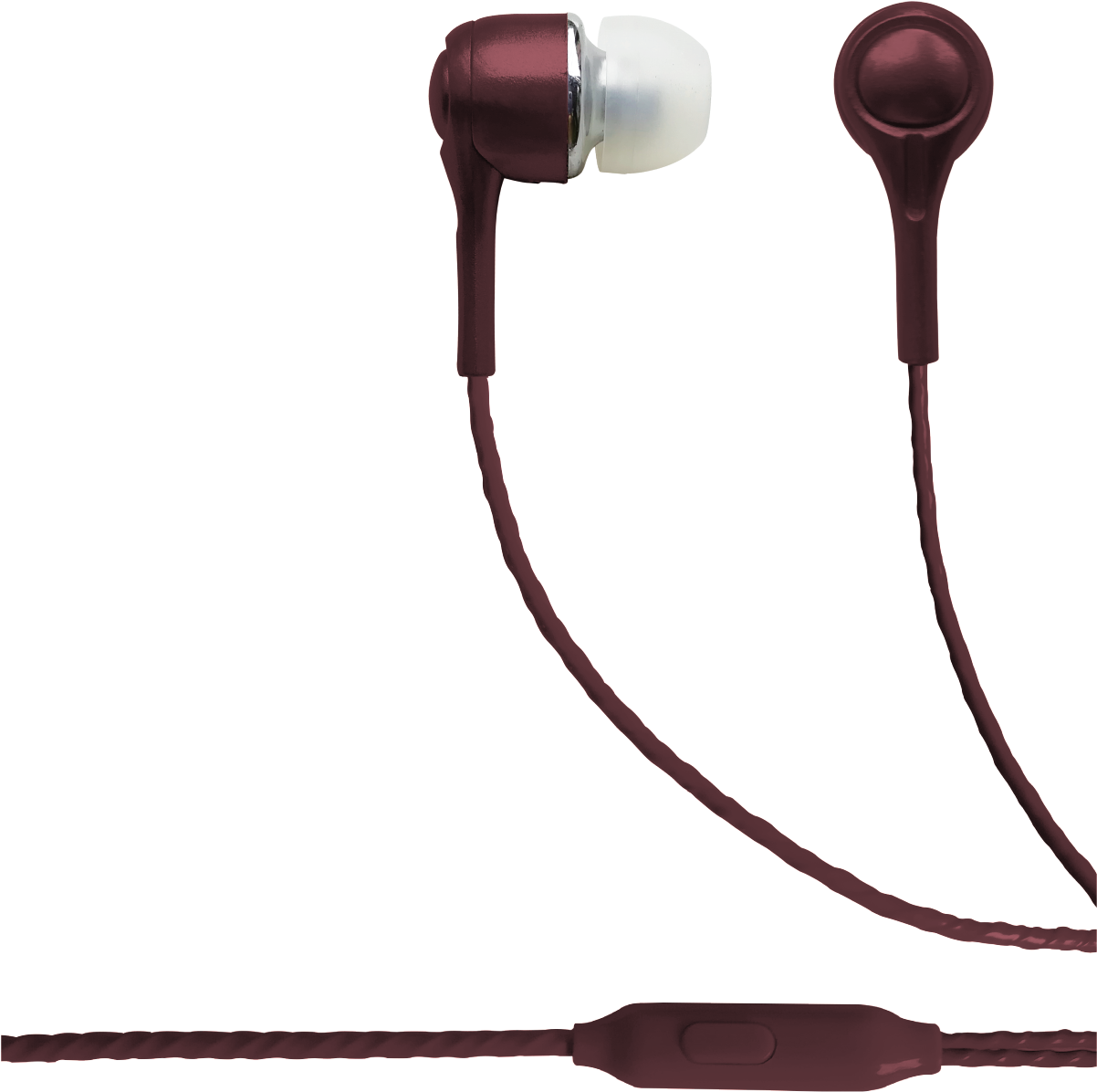 Red Wired Earbuds Isolated