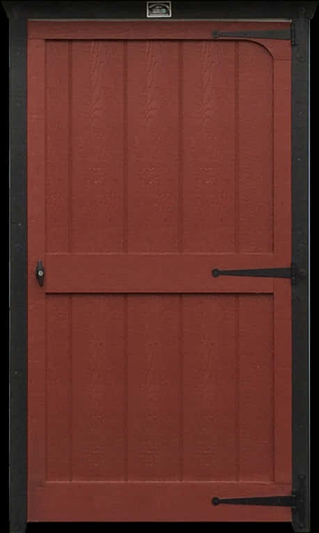 Red Wooden Door Black Frame