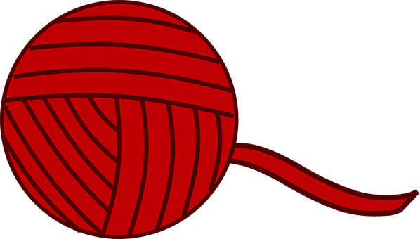 Red Yarn Ball Illustration