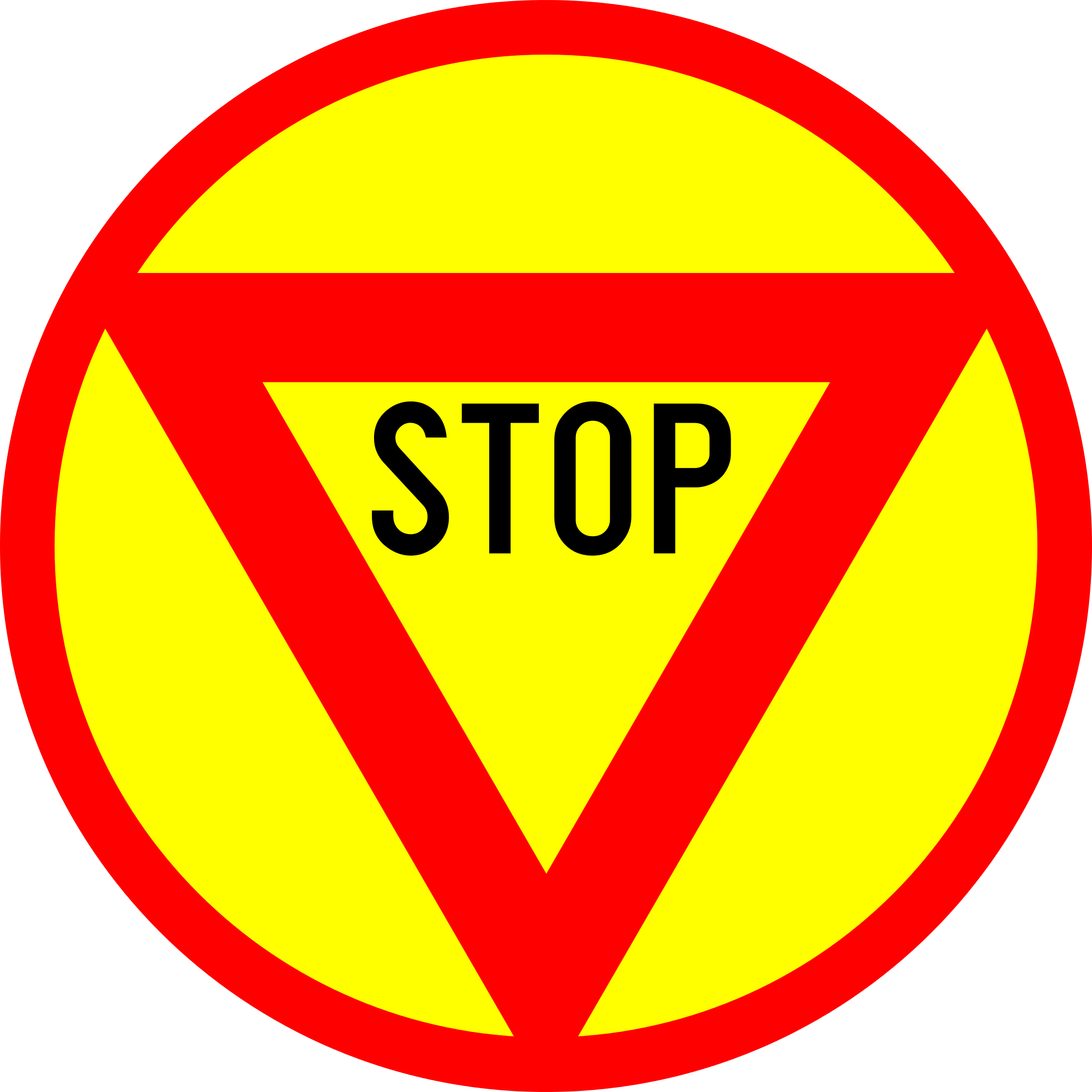 Red Yellow Stop Sign Graphic