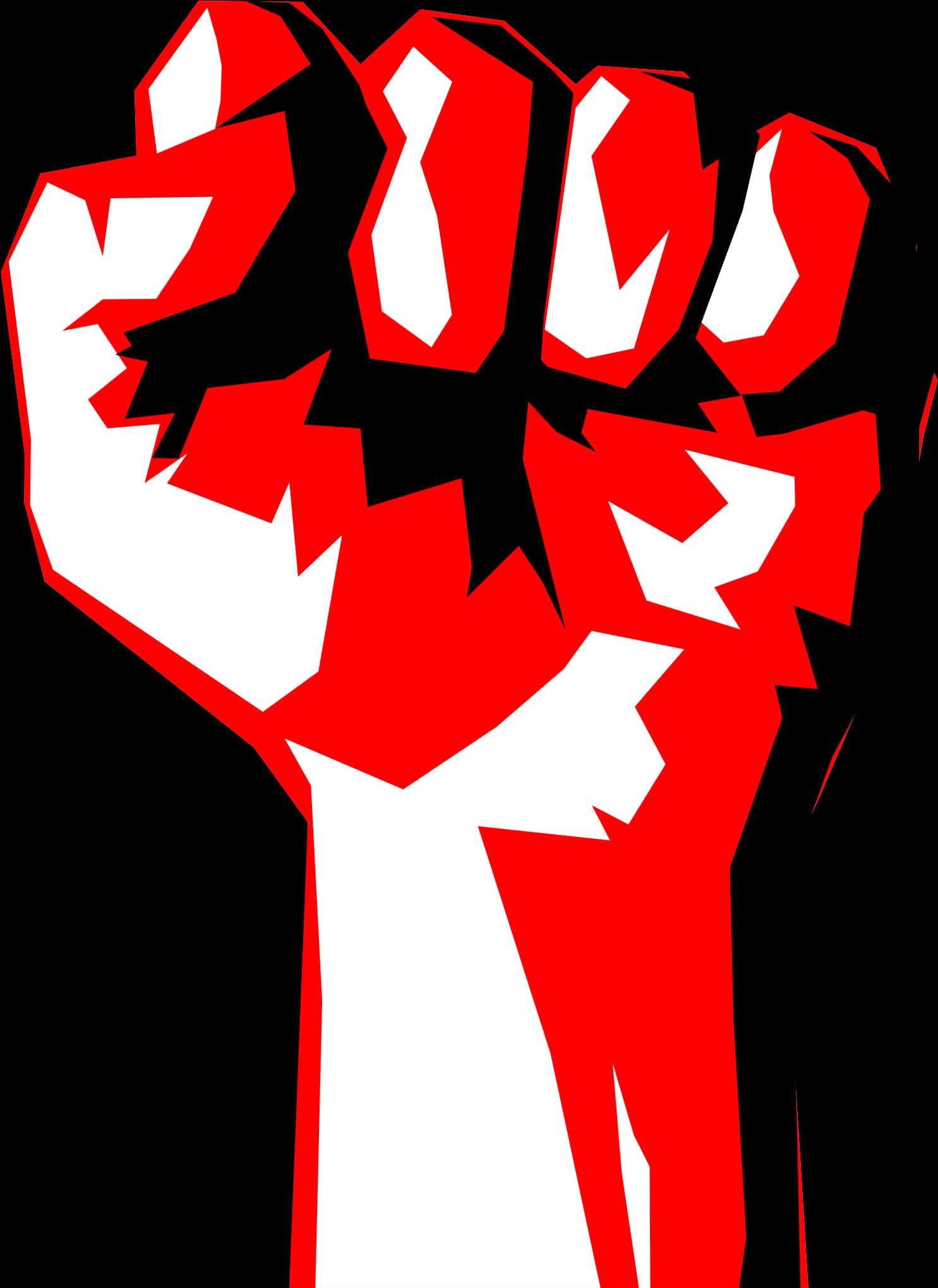 Redand Black Abstract Fist