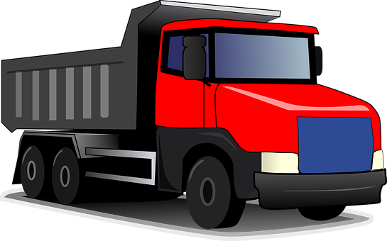 Redand Black Dump Truck Vector