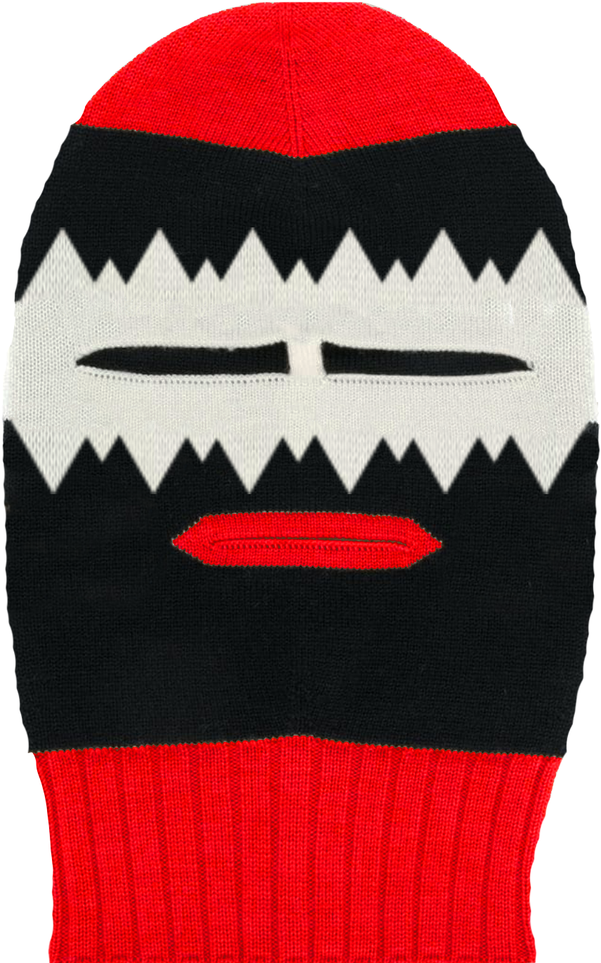 Redand Black Knitted Balaclava