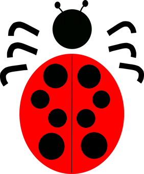 Redand Black Ladybug Illustration