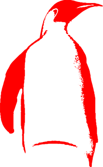 Redand Black Penguin Silhouette