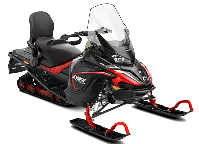Redand Black Snowmobile Isolated