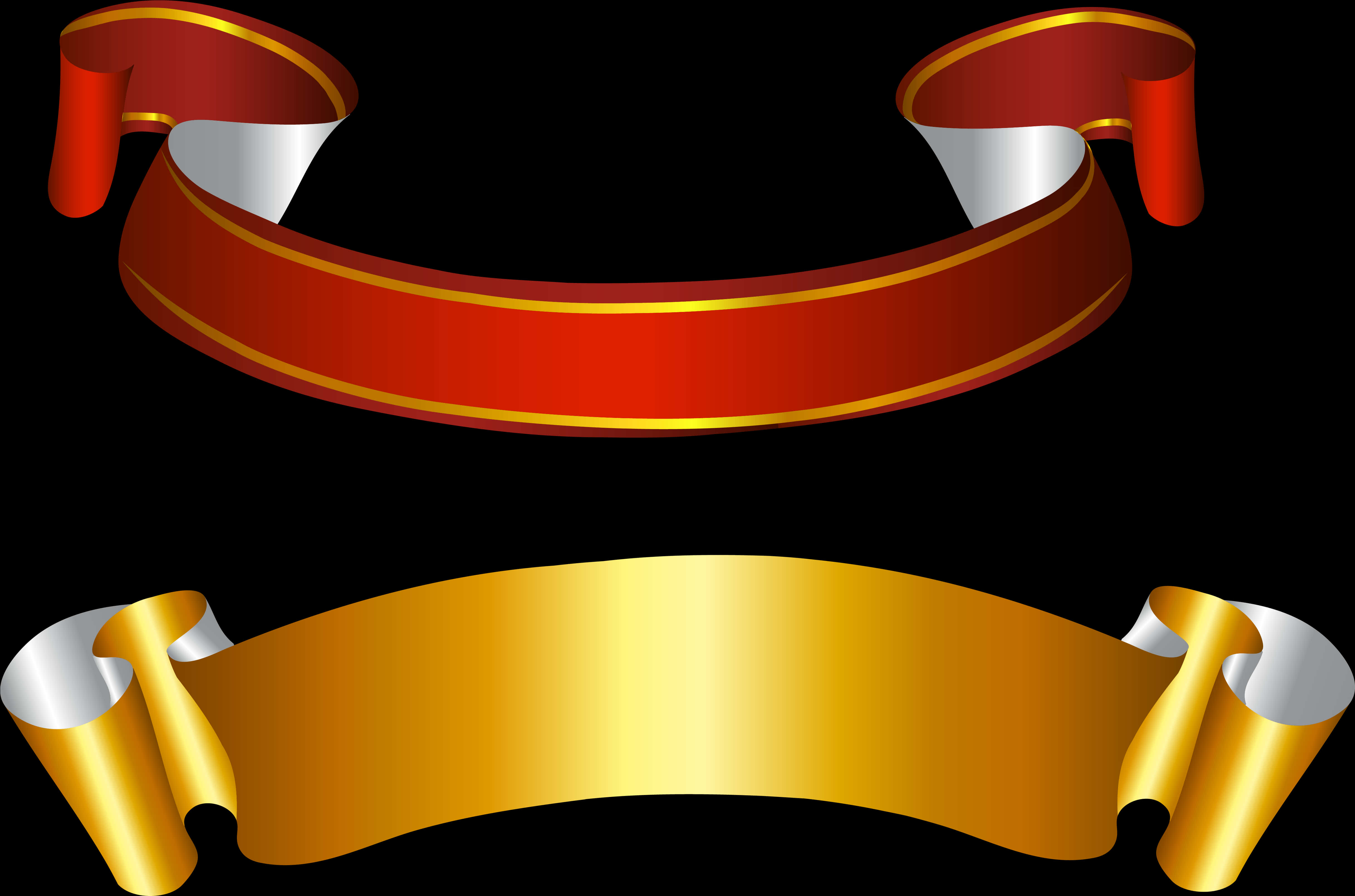 Redand Gold Banner Ribbons