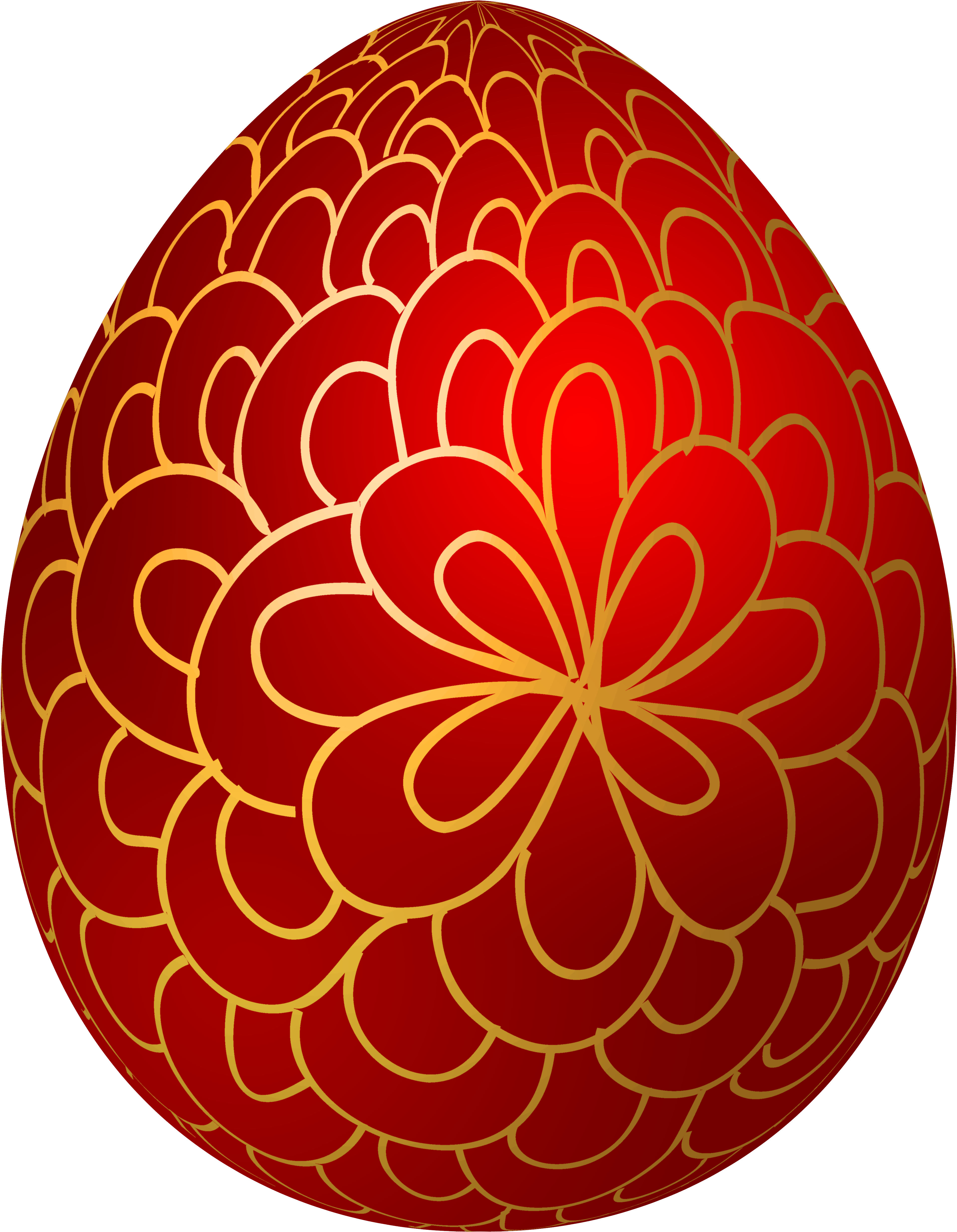 Redand Gold Rangoli Egg Design