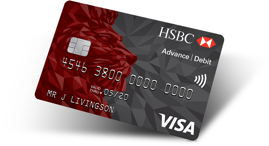 Redand Gray Debit Card