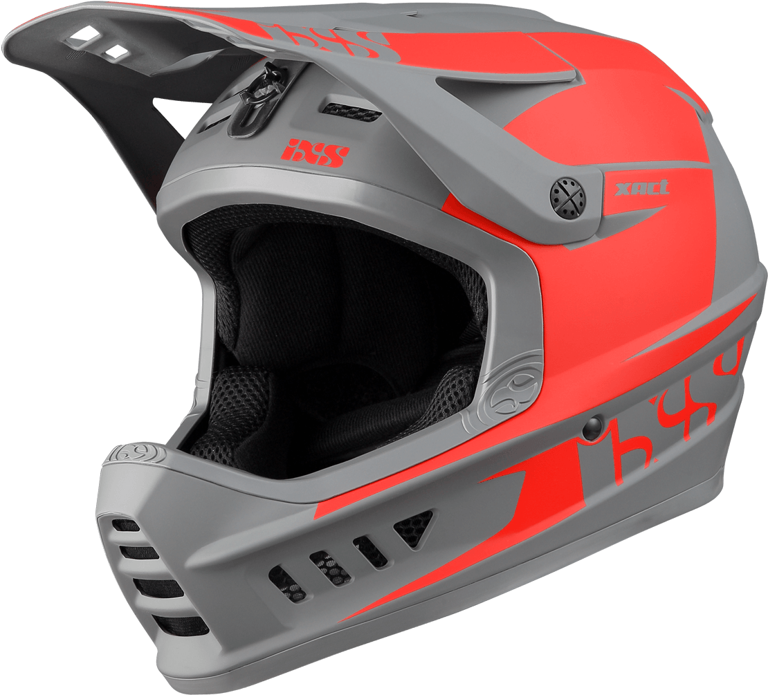 Redand Gray Offroad Motorcycle Helmet