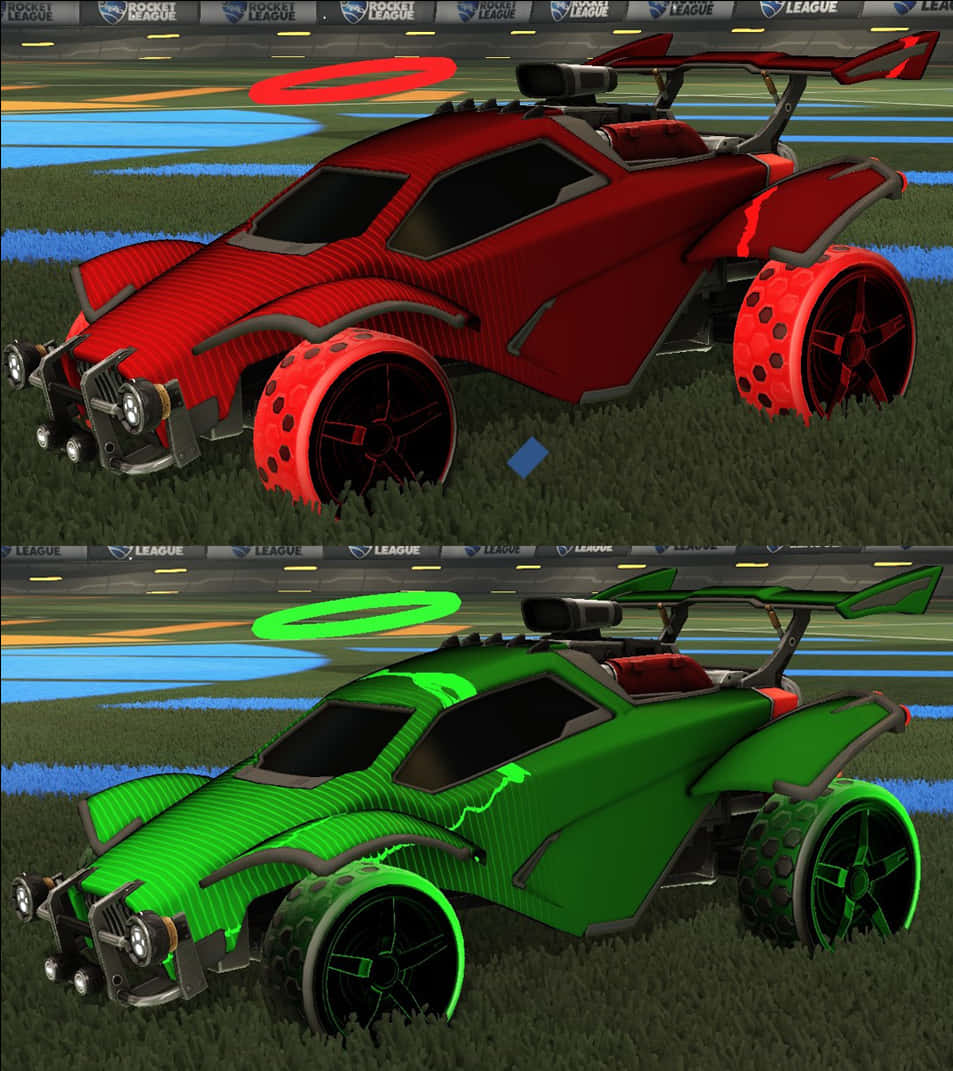 Redand Green Rocket League Cars