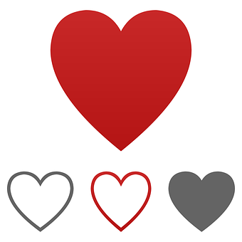 Redand Grey Heart Icons