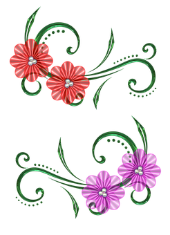 Redand Purple Floral Design