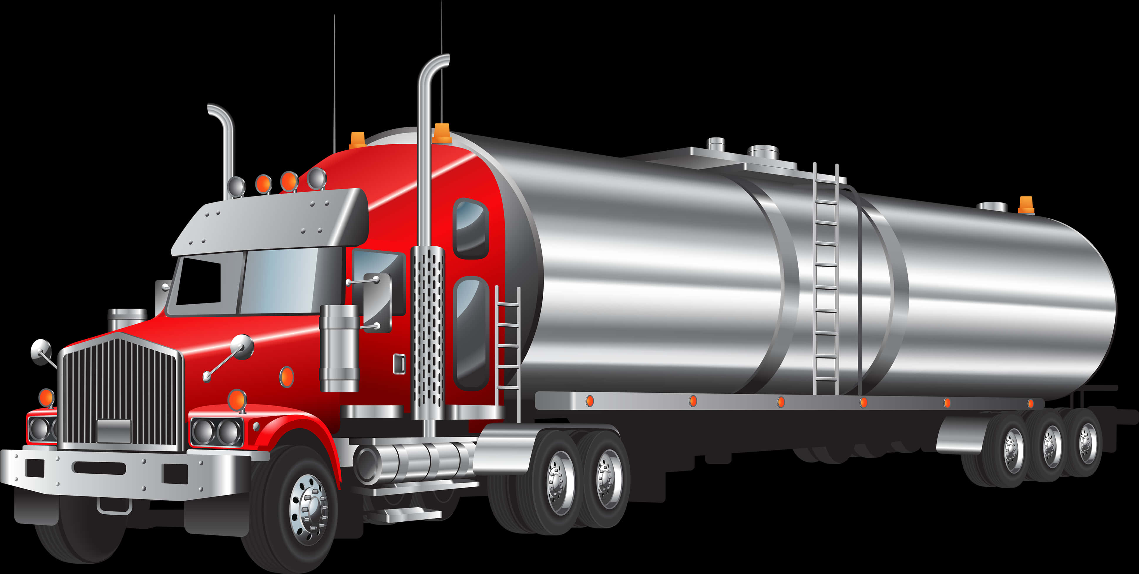 Redand Silver Tanker Truck