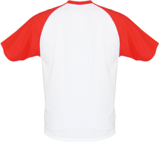 Redand White Baseball Shirt Back View