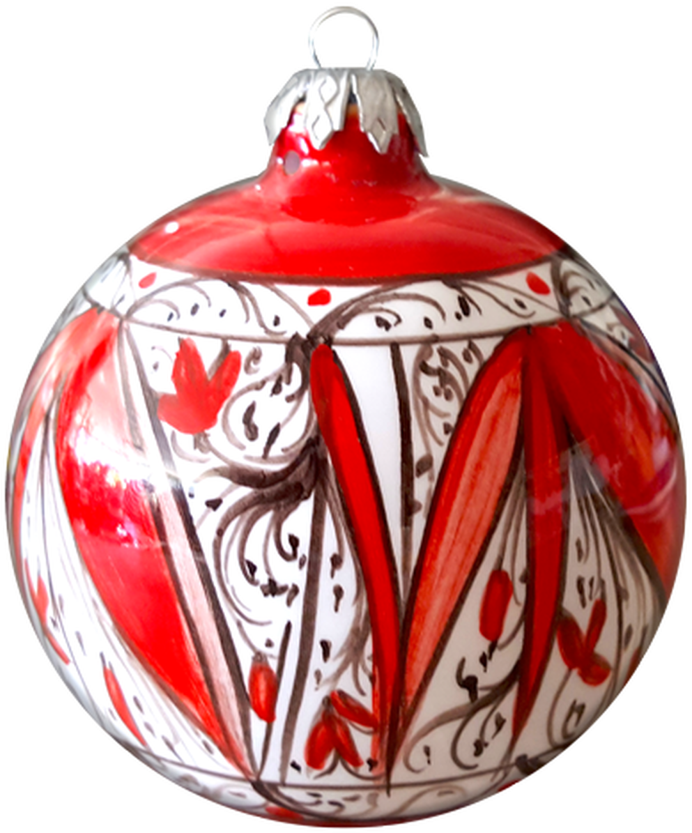 Redand White Christmas Ball Ornament