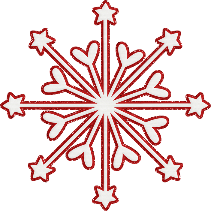 Redand White Heart Snowflake Graphic