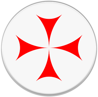 Redand White Maltese Cross