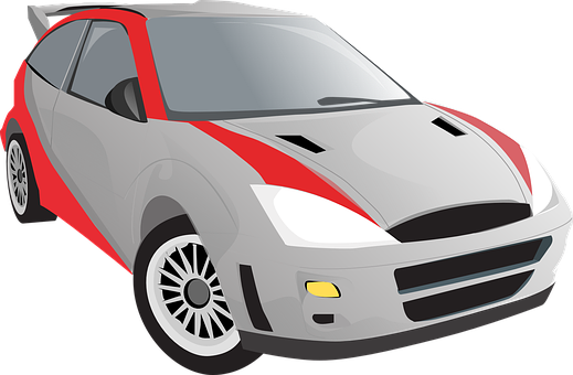 Redand White Race Car Illustration