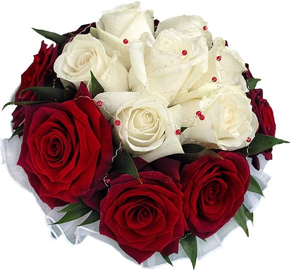 Redand White Rose Bouquet