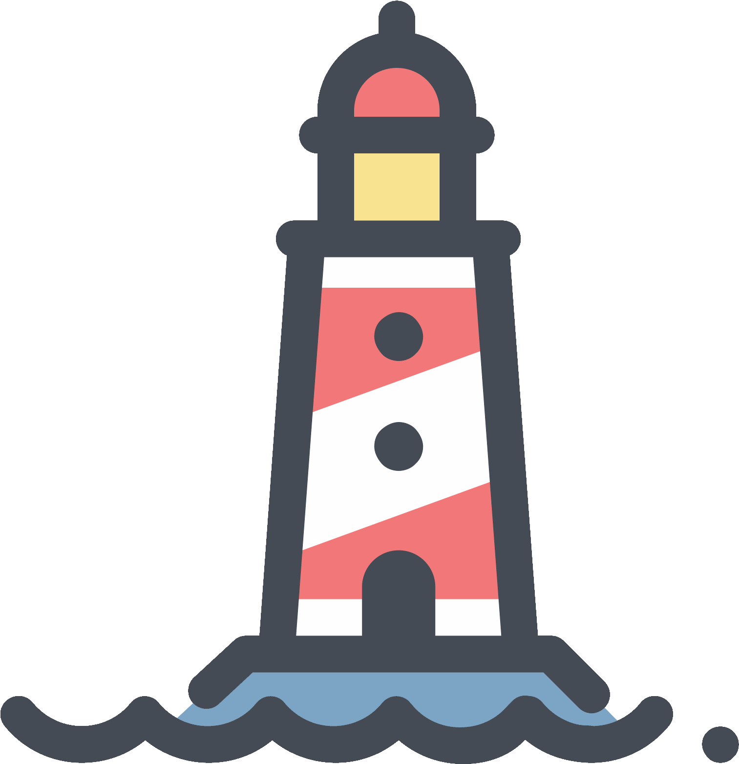 Redand White Striped Lighthouse Vector