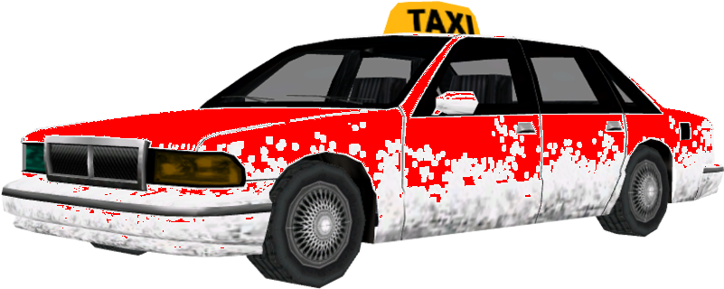 Redand White Taxi Car3 D Model