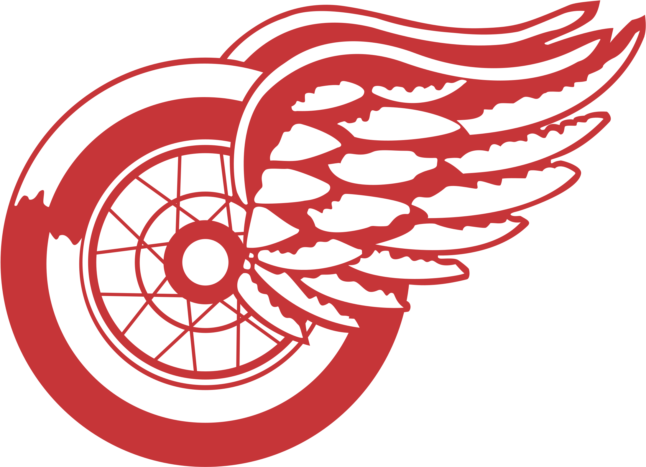 Redand White Winged Wheel Logo