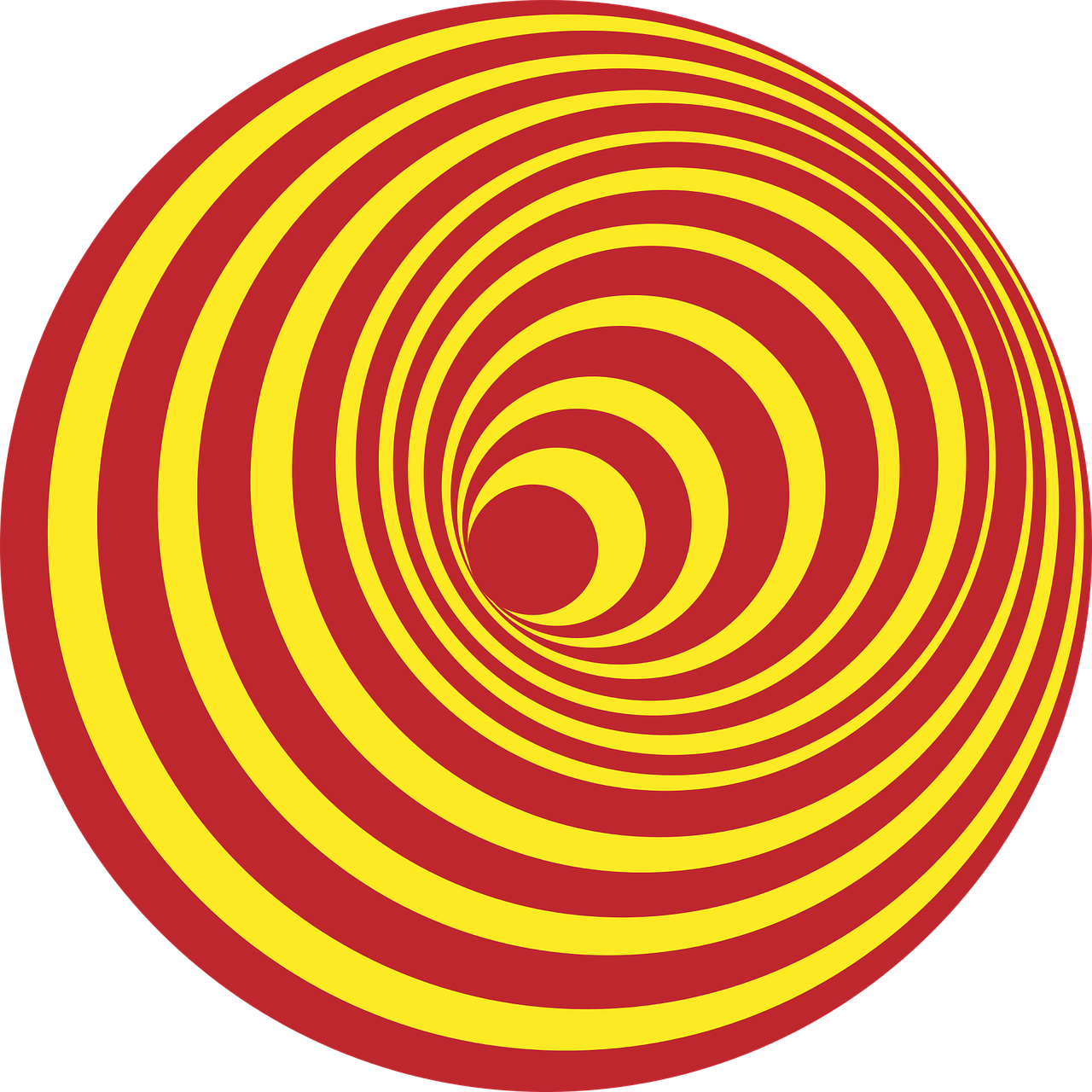 Redand Yellow Concentric Circles Optical Illusion