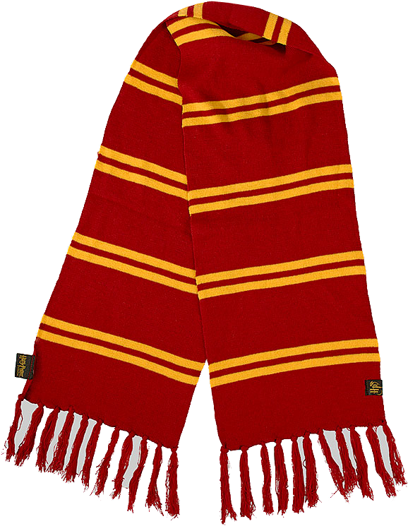 Redand Yellow Striped Scarf