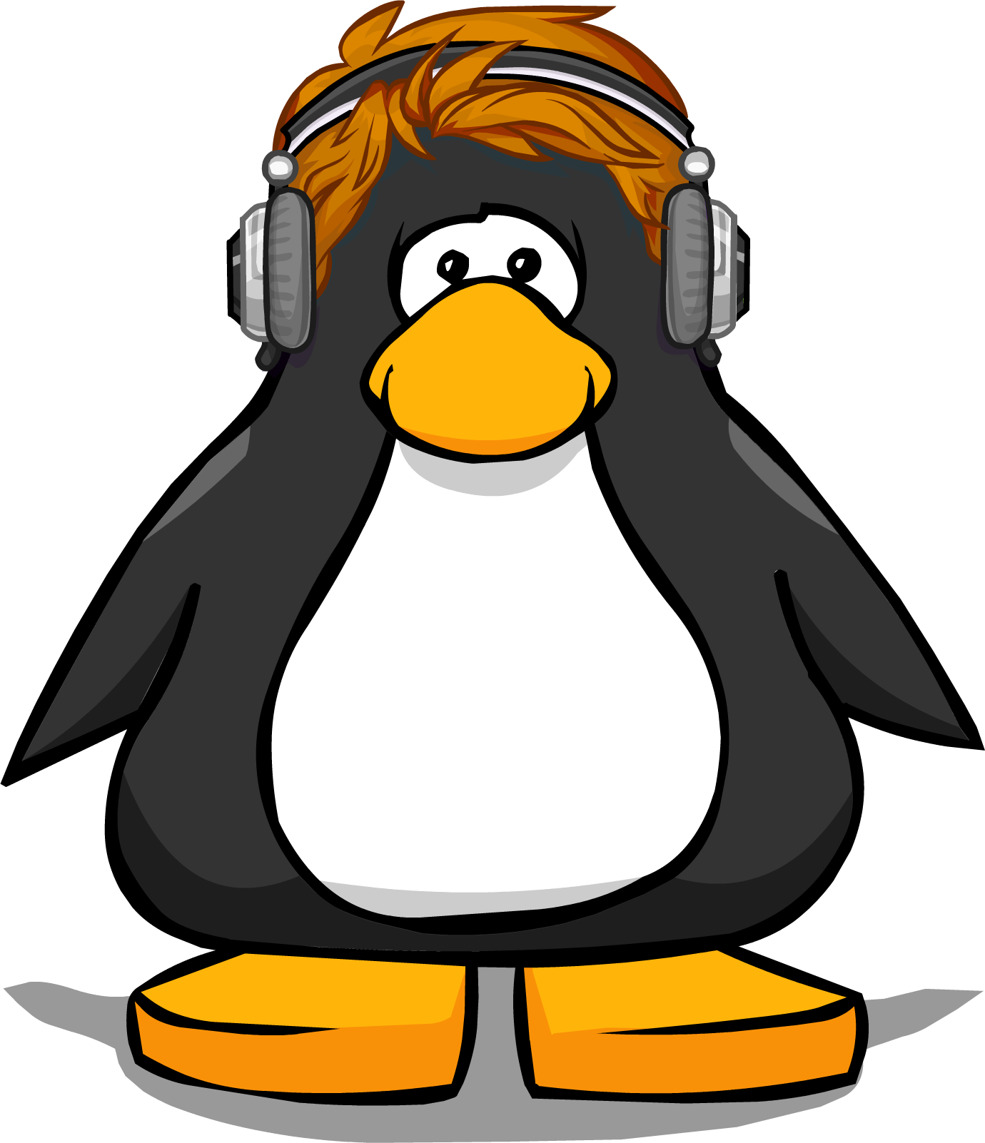 Redhead Penguin Listeningto Music