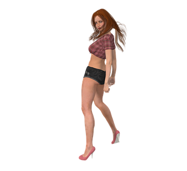 Redhead3 D Model Posing